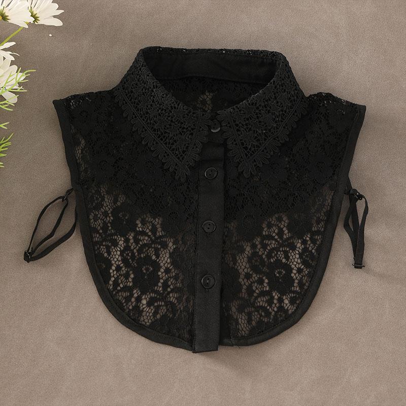 New Fake Collar Shirt Women White Lapel Ruffles Stand False Collar Woman Girls Detachable Collar Lace Removable Half Shirt