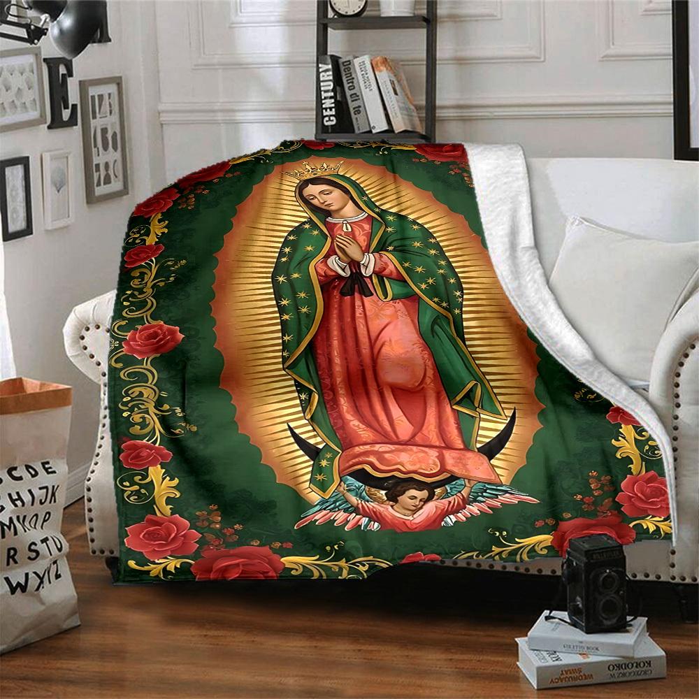 1pc Virgin Mary Icon Blanket - Perfect Gift for Birthdays, Christmas & Halloween- Soft, Warm & Versatile yy250909174