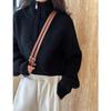 Women's Korean Style Stand Collar Half-Zip Thick Knit Sweater for Autumn/Winter