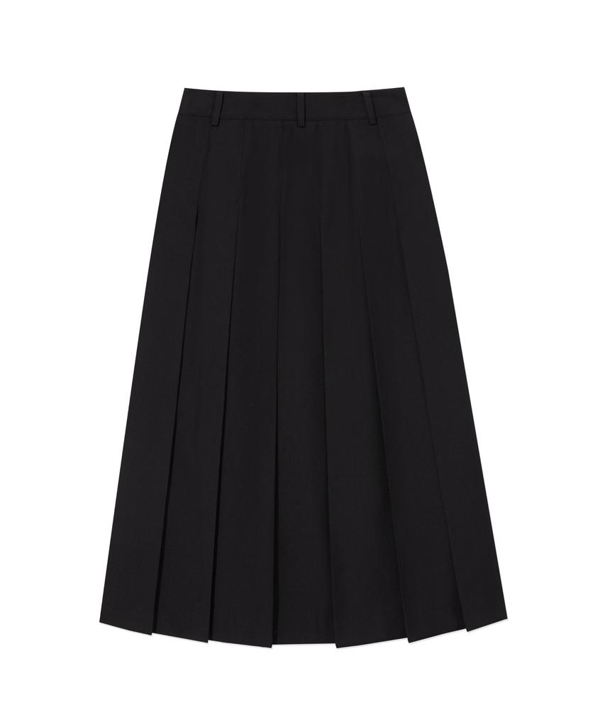 Covernat Woman Pleated Long Skirt Black