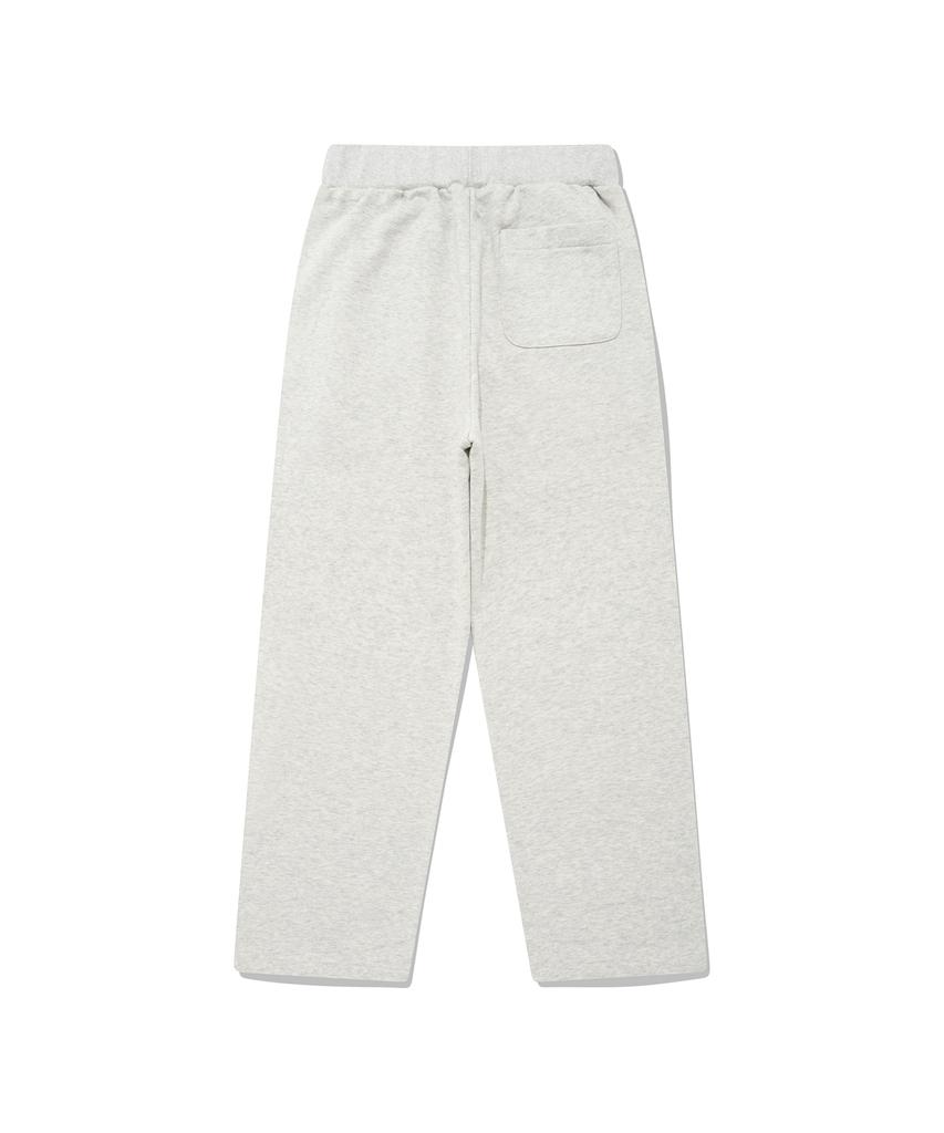 FALLETT Brush Logo One-Pleat Wide Sweatpants Oatmeal