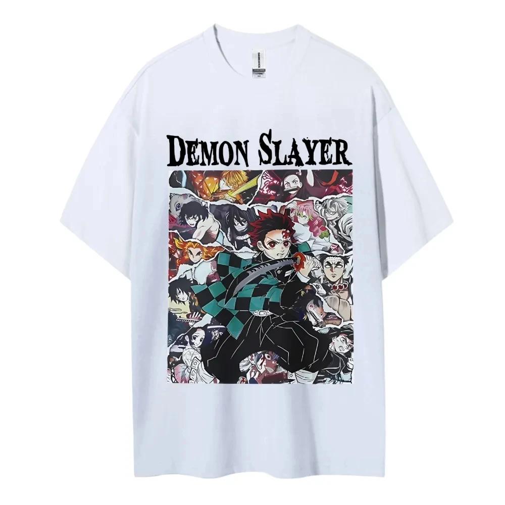 Hot Sale Demon Slayer Japanese Hot-blooded Anime Classic Loose Casual Oversized Short-sleeved Comfortable Soft Cotton Summer New Tee Oversized Top