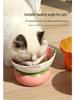 Ergonomic Ceramic Cat Bowl: High-Legged, Slanted Design Protects Pet's Cervical Spine for Food & Water