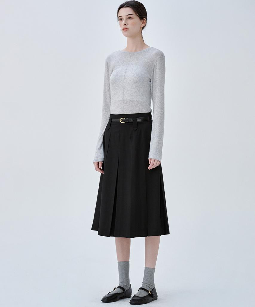 Marop 3113 Pleated Skirt (Black)