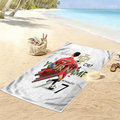 Cr7 Custom Name Print Beach Towel Large Soft Quick Dry Towel For Beach Camping Swimming