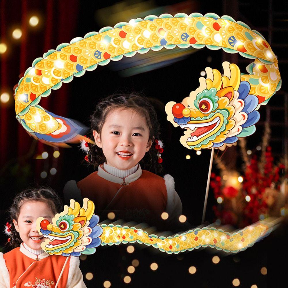 Luminous Toys Mid-Autumn Dragon Dance Lantern Cartoon Handheld Dragon Lantern  New Year
