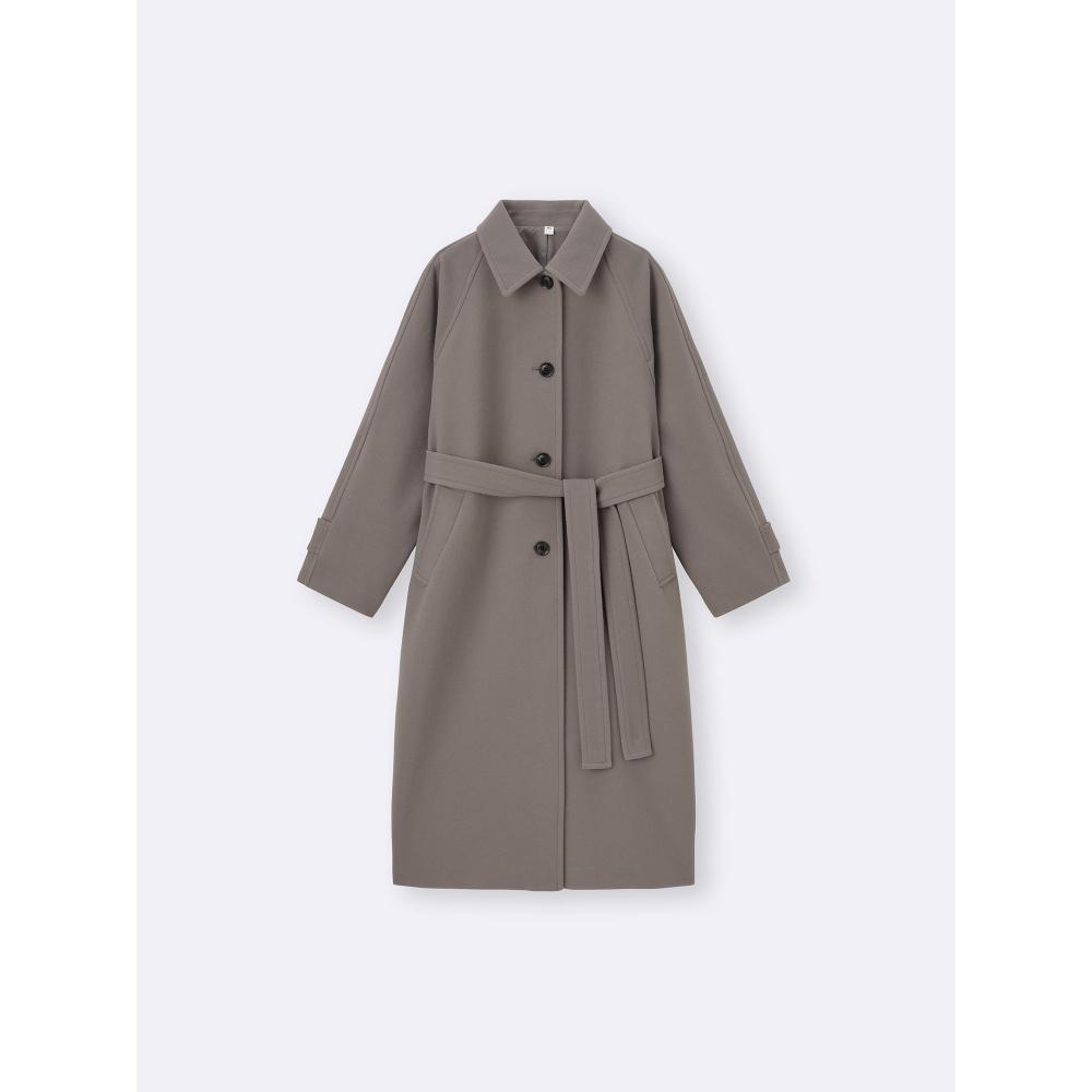Gu By Uniqlo Cozy Melton Balmacaan Coat Model  Ec Length 113.0 120.0cm 