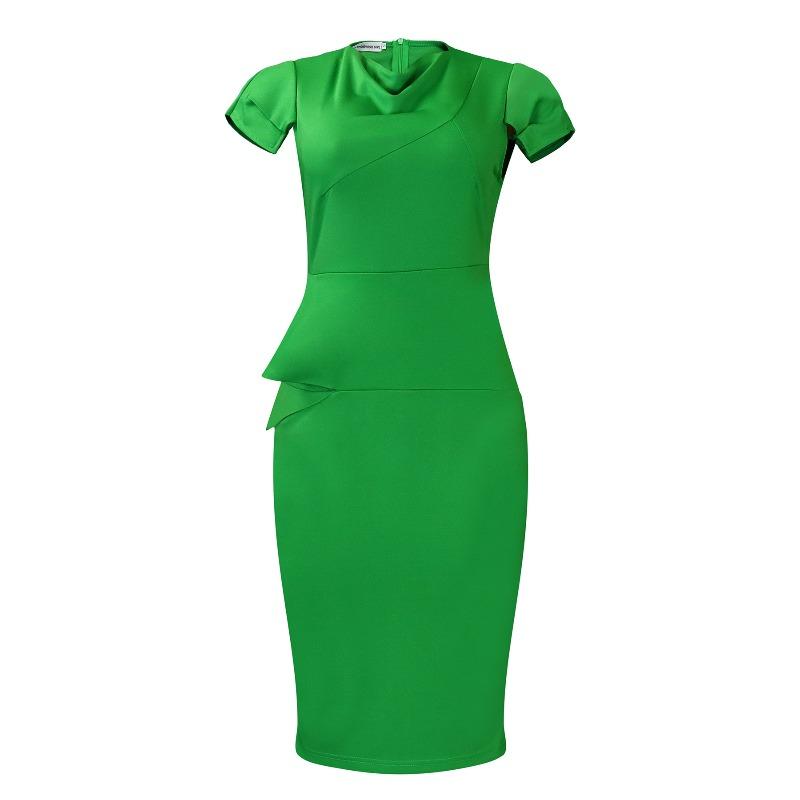 4 sources 2 new fashion temperament elegant commuter hip-wrapped large-size dress S