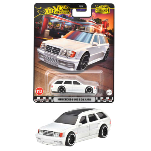 Hot Wheels Boulevard Mercedes-Benz E36 AMG Vehicle Toy, White, HRT78, Ages 3 and Up
