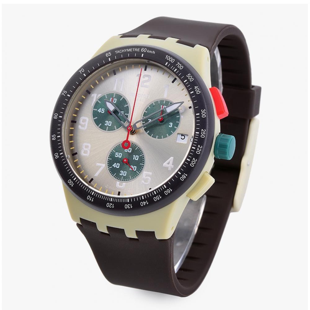 Swatch SuSt402 ObSidian Ink Zegarek Męski Uretanowy