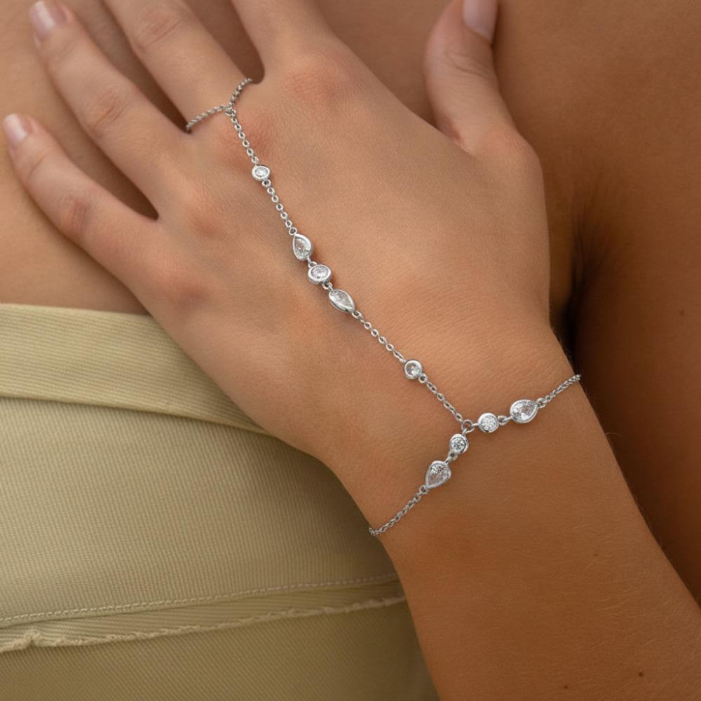 

Ретро Браслет со стразами Золотой Серебряный Кристальный браслет Браслет-капля Аксессуары для браслета серебряный