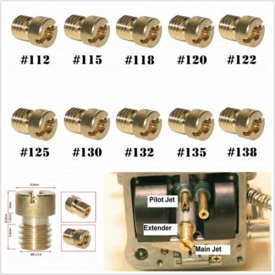 

10Pcs 8mm Length Carburetor Main Jet Kit For Carburetor