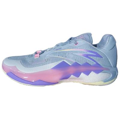 Crazy 1 Trendy Shock Absorbing Durable Low Top Basketball Shoes Men Sneaker Gray Purple 112421106S-1