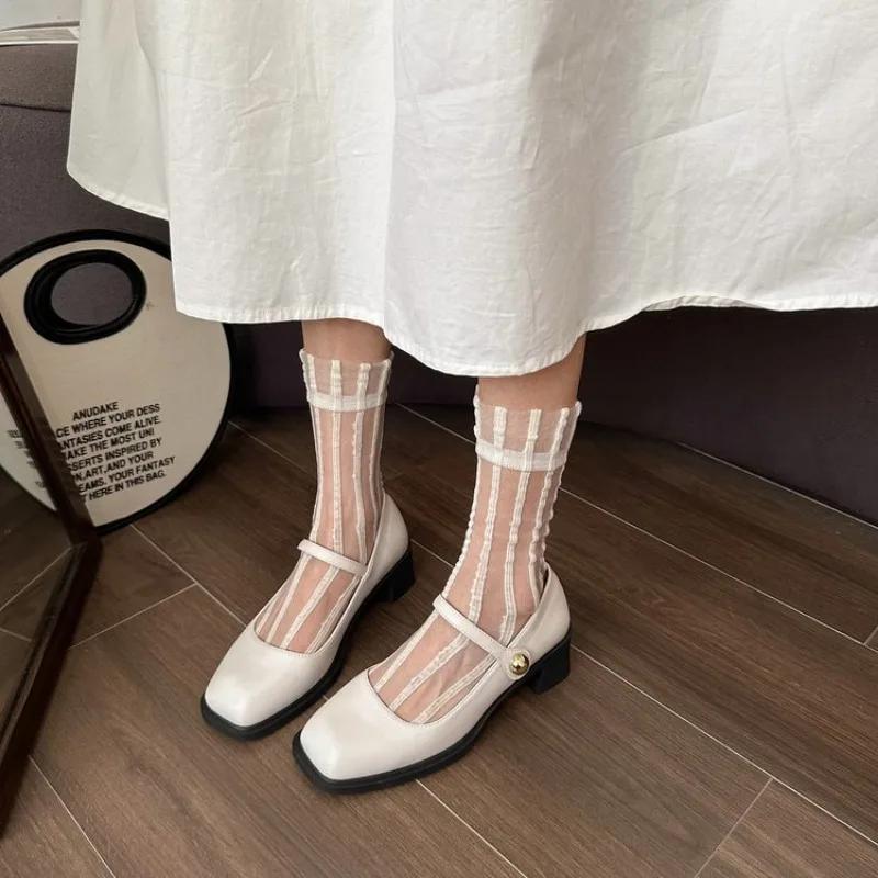 

Fashion 2025Women Fashion Sweet High Quality Slilp on Heel Pumps for Party Cool Black Plaid Night Club Heel Shoes Plus Size 35 бежевый