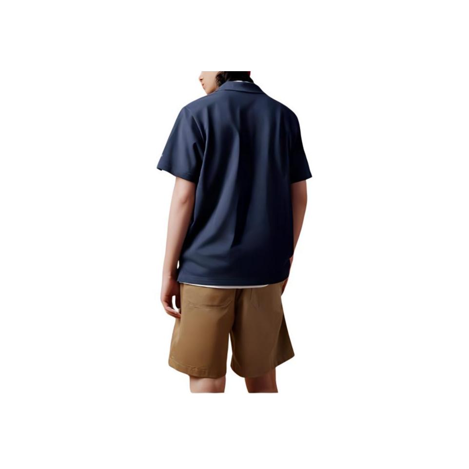 Adidas Logo Solid Color Casual Short Sleeve Polo Shirt Men Tops Legend-Ink-Blue JI9053