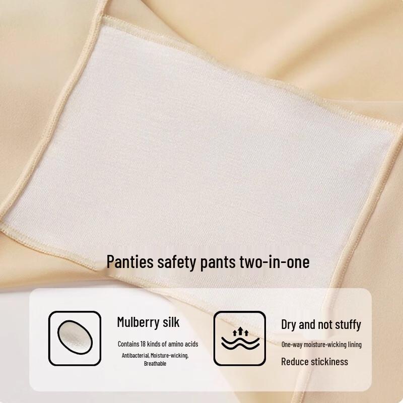 LANGSHA Damskie bezszwowe spodenki ochronne z lodowego jedwabiu zapobiegające otarciom (2-Pack)
