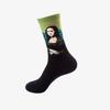 Oil painting medium tube socks European and American adult socks Women's trend stockings Men's autumn and winter cotton socks