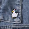 Cartoon Cute Enamel Alloy Duck Animal Brooch Adjustable Waist Cinching Pin for Clothes Backpack Anti-slip Decoration Badge Accessory