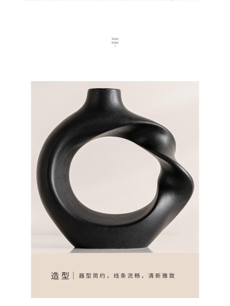 Elegant Ceramic Twisted Flower Vase - Home Decoration Creative Round Pottery Luxury Holder
