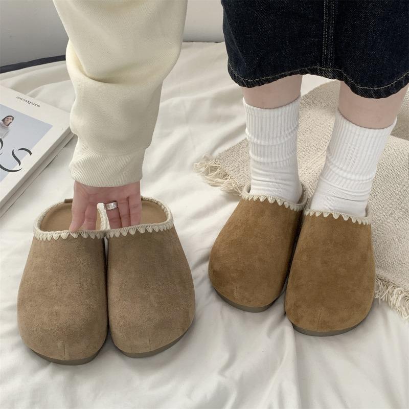 Huge Good-looking Inner Height Increase Half Slippers Women Wear New Summer and Autumn Retro Lazy One-pedal Shoes