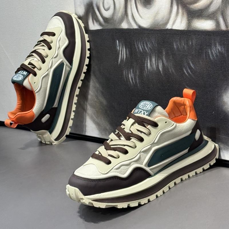 Autumn and Winter Breathable Casual Sports Shoes Non-slip Soft Sole White Shoes for Men Dad Shoes