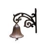 Vintage Cast Iron Flower Door Bell Shaking Hand Bell Rustic Style Welcome Bell Elegant Wall Hanging Chime Home Ornament