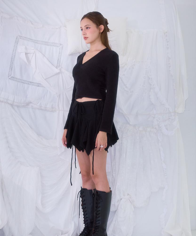 ROSEFRANTZ Lace Line Wrap Long Sleeve [Black]