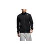 Adidas Logo Print Stand Collar Zip Jacket Men Outerwear Black GL2188