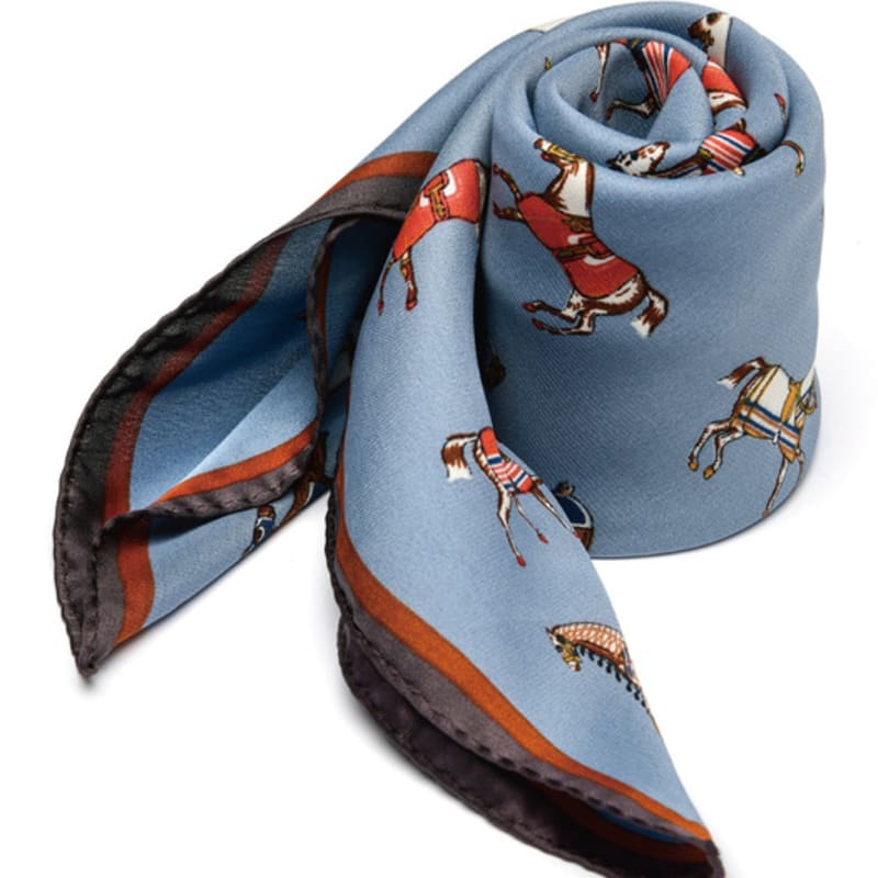 DOYOUKNOWMC ALL SEASON Mini Horse Print Blue Petite Scarf