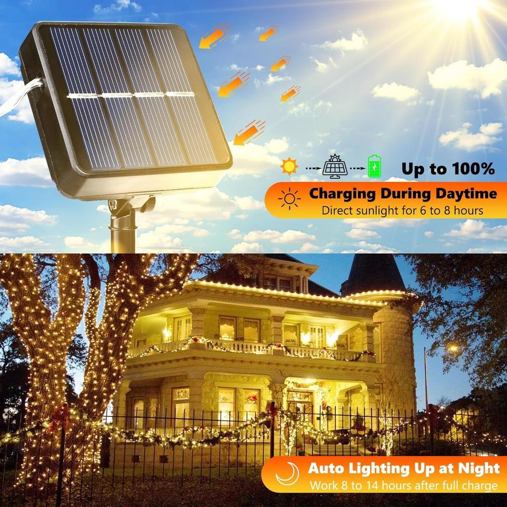 Outdoor Solar Fairy Lights, 22m – 200 LEDs
