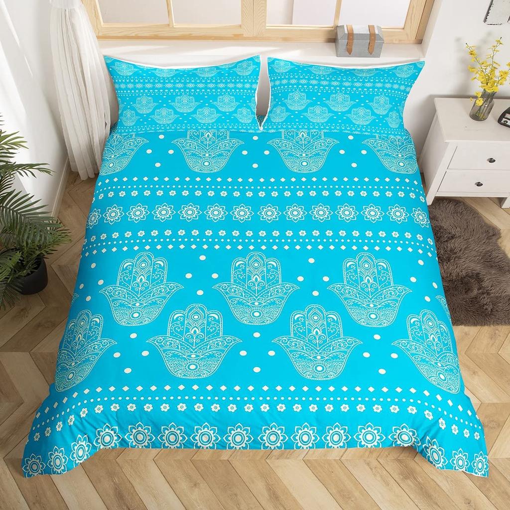 Hand Duvet Cover Sets for Teens Adults Queen King Size Lightweight Down Quilt Cover Set Abstract Art Bedroom Decor No Comforter