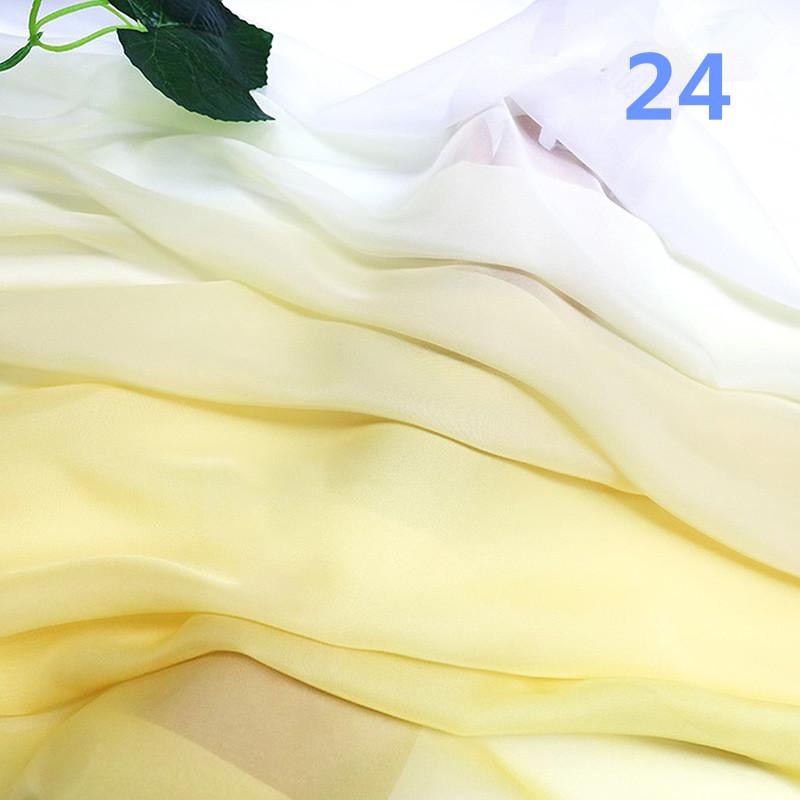 2M Styl Starożytny Kolor Tęczowy Gradient Szyfonowa Tkanina 30D Organza Tiulowa Tkanina Do Rękodzieła Hanfu Suknia Ślubna Dekoracja Sceniczna