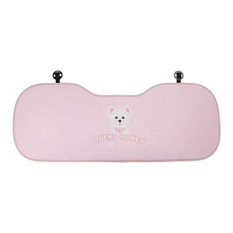 Niedliches Welpen Autositzkissen Plüsch Dick Warm Autositz Nackenkissen Winter Anti-Rutsch Autositzbezug Rückenkissen Lendenwirbelstütze