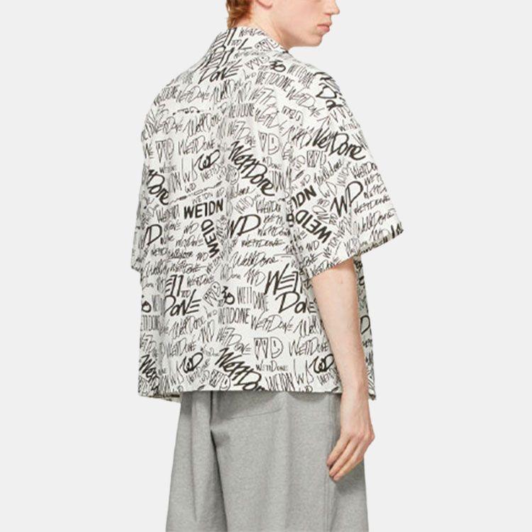 WE11DONE All Over Logo Printed Comfortable Shirt Unisex Shirts WD-BL0-21-123-U-WH
