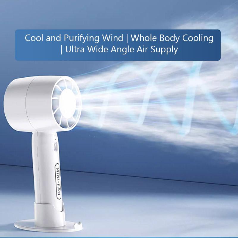 2026 New Portable Handheld Fan High Speed Turbo Fan Rechargeable Personal Fan With Plastic Body For Travel Outdoor Home Office