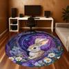 1pc Bunny Garden Round Chair mat Area Rug - Non-Slip, Floor Mat for Office, Bedroom, Ideal home decor Christmas Gift p0811464