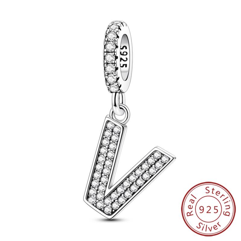 New Charms Beads Pendants Copper 26 Letters A-Z Alphabet Diy Name Beads Fit Original Bracelet Women Jewelry Making