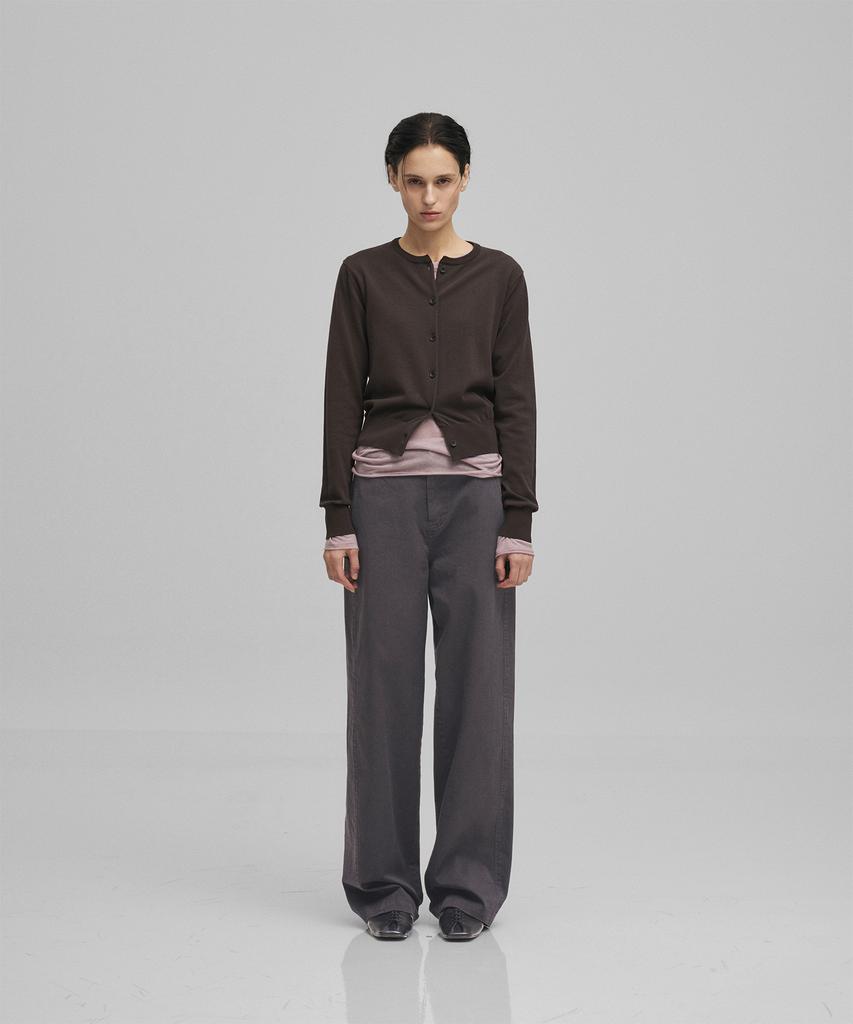 ANOTHER OFFICE WOMEN W. Garment Twill Curved Pants (Sumi)
