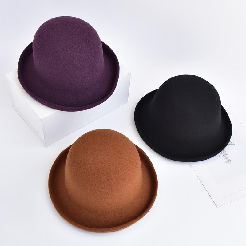 Women 100% Wool Formal Felt Fedora Hats Flat Top Vintage Cloche Hat Fedora High Quality