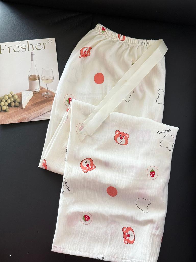 Sweet Cloud Cotton Can Be Worn Outside Cartoon Pajama Pants Loungewear Loose Thin Print Cute Korean Walking Pants Cotton Feeling