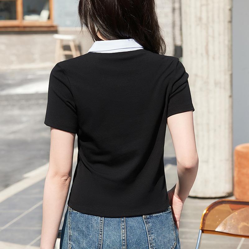 Women's Short 3XLT Shirt Polo Shirt Short Sleeve High Waist Short Slim Cotton Trendy Fashion Sexy Women's Top