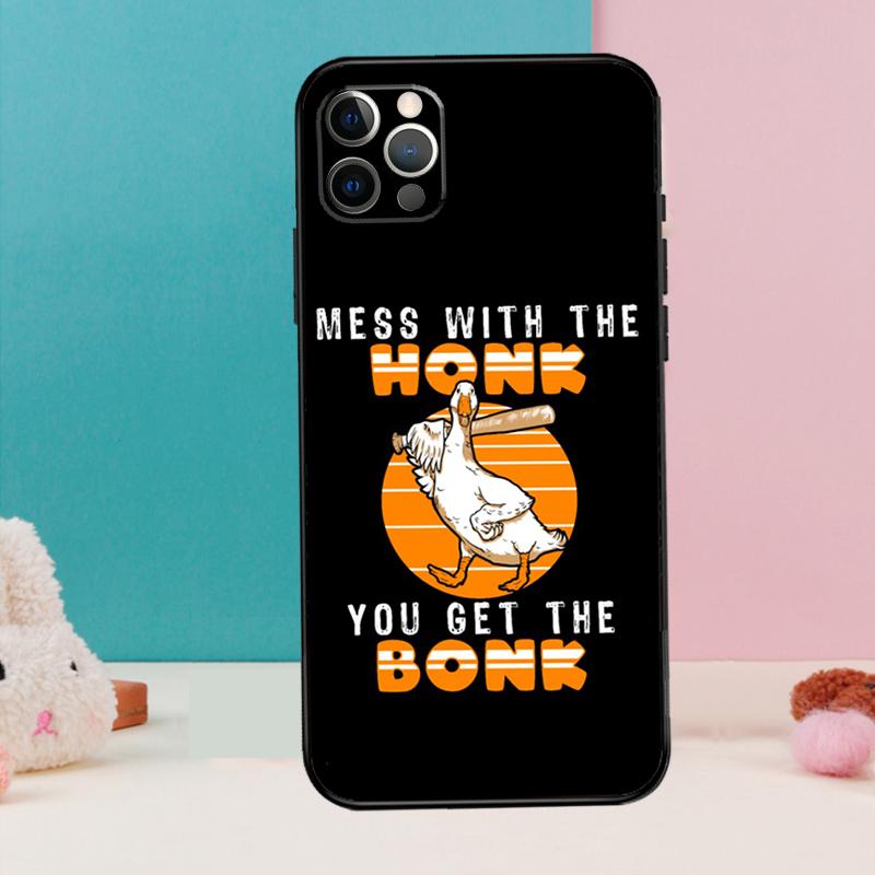 

Duck Goose Honk Bonk Funny Meme Phone Case For iPhone 17 Air 16 14 13 12 11 15 Pro Max 12 13 mini 15 16 Plus 16e Cover Coque iPhone 16e