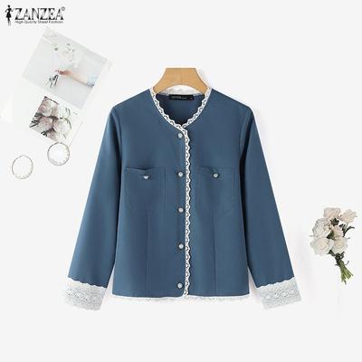Lässige Bluse mit Rundhalsausschnitt und langen Ärmeln für Damen