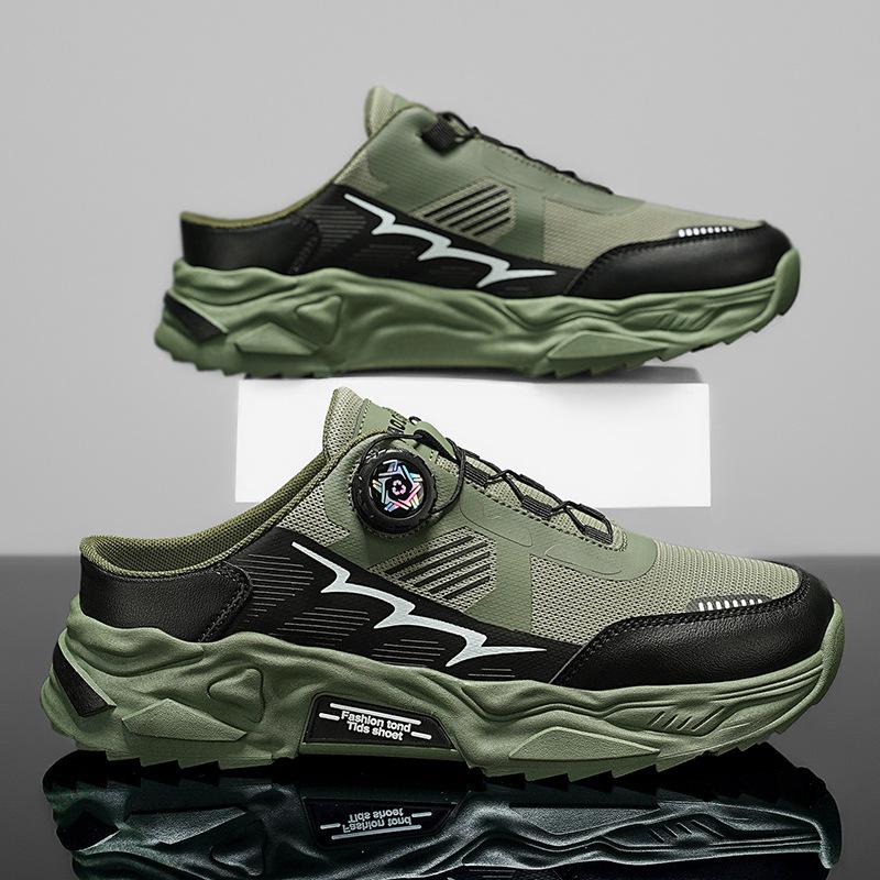 2025 lato nowe buty sportowe z siateczki oddychające wersja koreańska modne męskie buty na półpodeszwie na grubej podeszwie antypoślizgowe casualowe buty do biegania