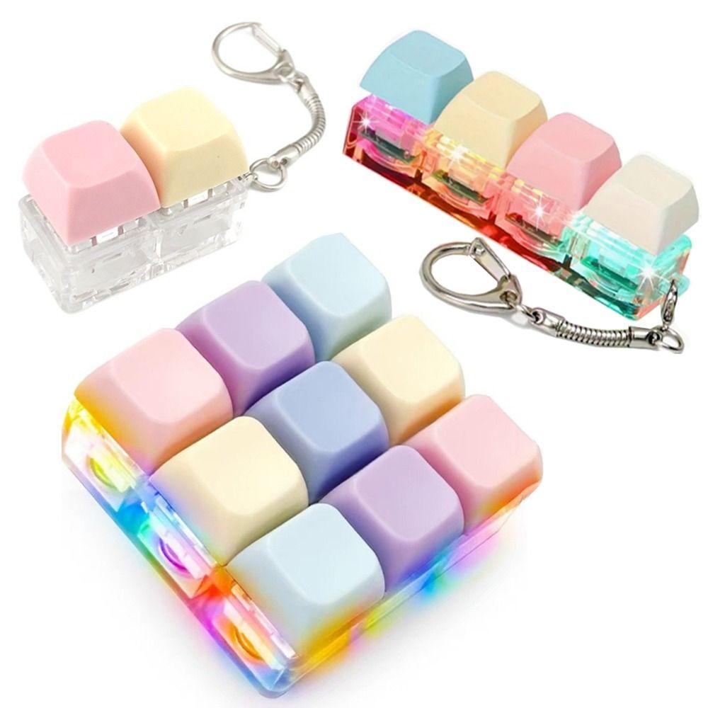 Keycap Fidget Keychain Keys Button Pinch Toy Relaxing Clicker Toy  Adult