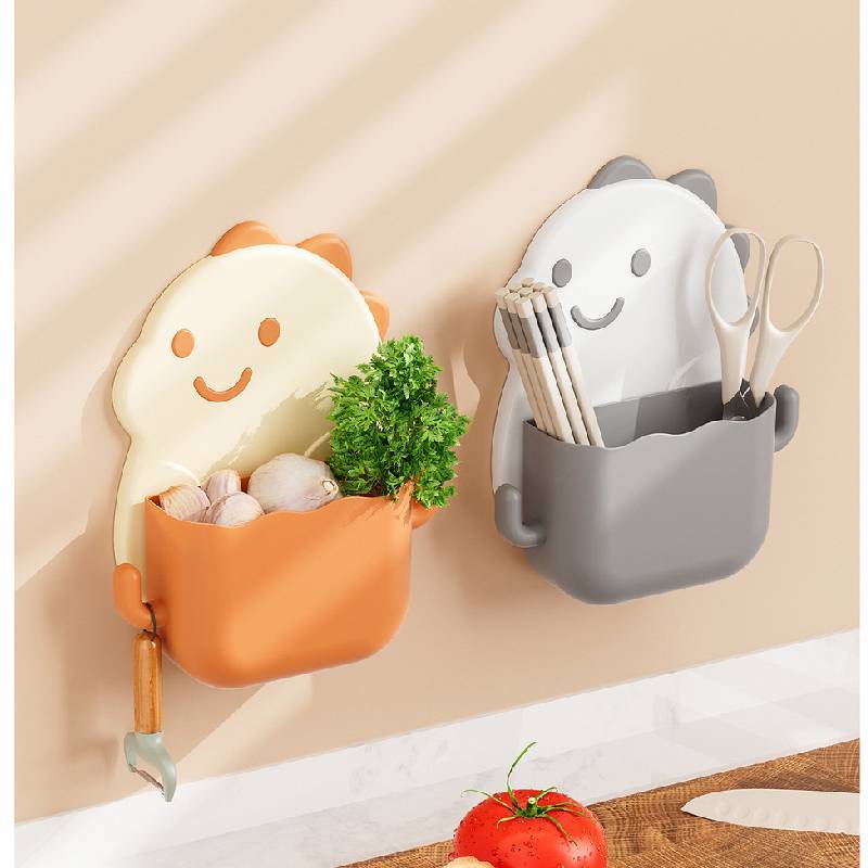 Pp Material Wall Mounted Storage Box With Compartments For Kitchen And Bathroom