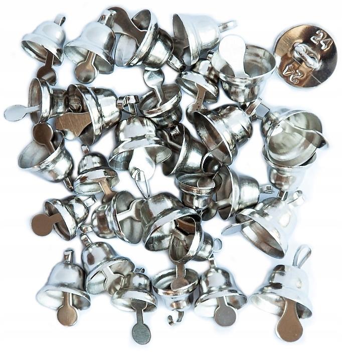 Decorative Bells Ornamental Metal Silver Christmas Pendants 30 Pcs