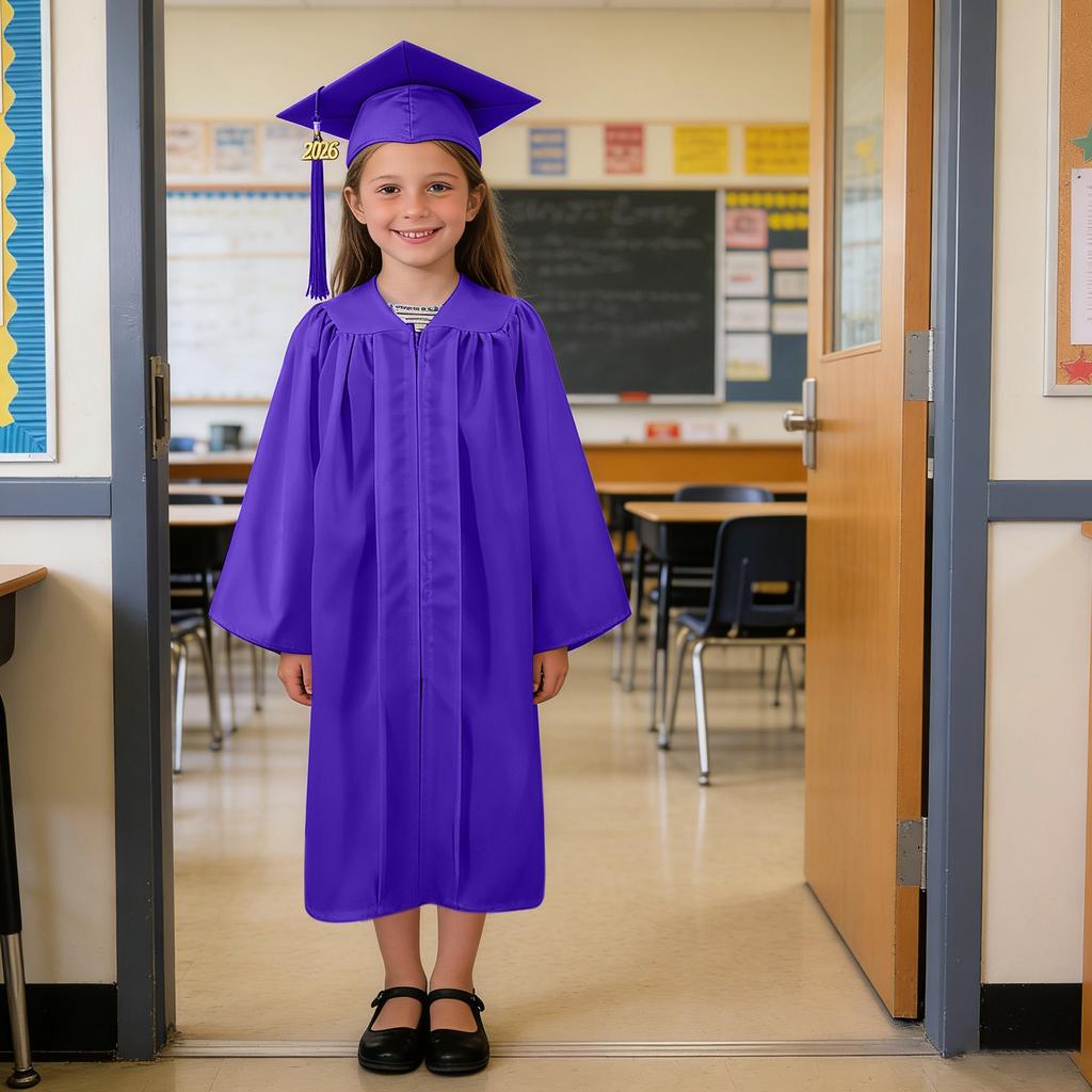 Children Graduation Gown Set with Cap and Tassel Suitable for Kindergarten and Elementary School Graduation Ceremonies and Photo Sessions