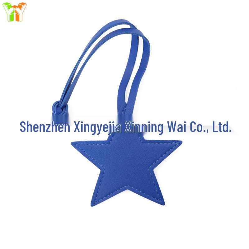 Japanese-Korean Simple Star Pendant Bag Ornament with Leather Lanyard