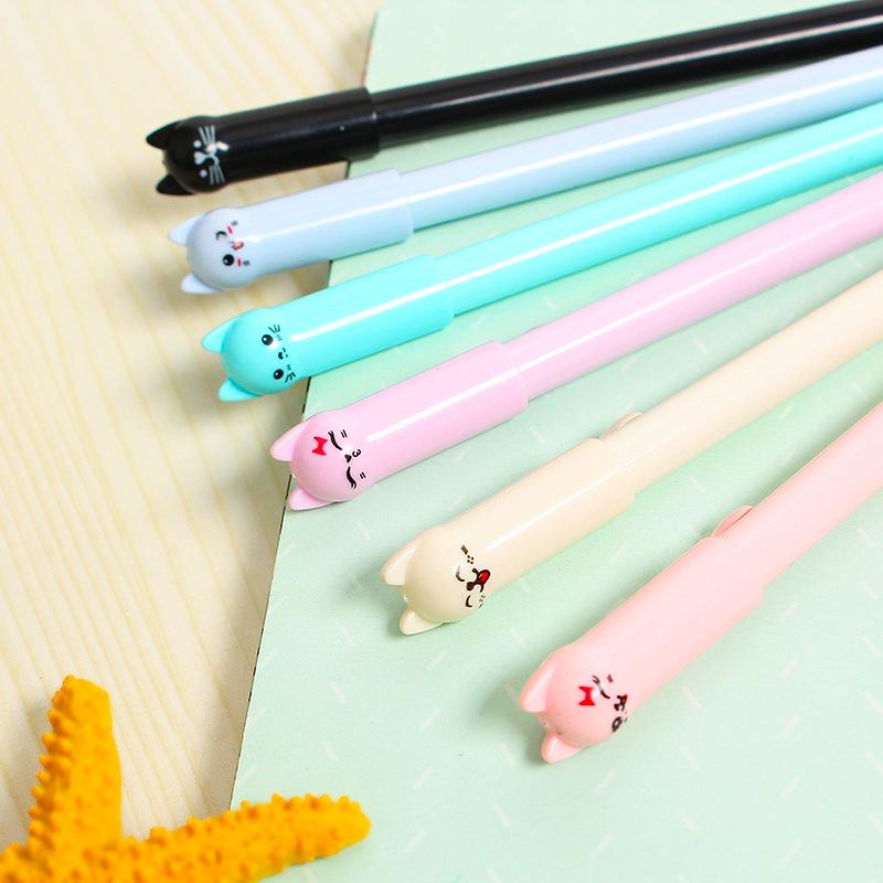 Korean Cute Kitten 0.5mm Black Gel Pen for Students